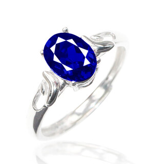 Shidao pangdonglai quality tanzanite sapphire angel wings ring for women, light luxury and deep silver live mouth (main stone 6*8mm) e2