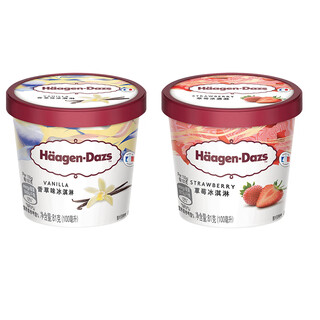 哈根达斯【5~10杯】法国哈根达斯冰淇淋小杯装香草莓巧克力冰激凌雪糕 香草味5杯+草莓味5杯(810g)
