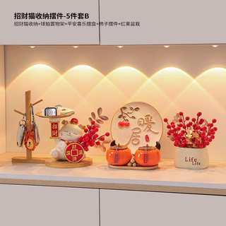 Yunya lucky cat key storage entrance decoration ornaments door entry shoe cabinet home living room housewarming gift lucky cat storage ornaments - five-piece set b