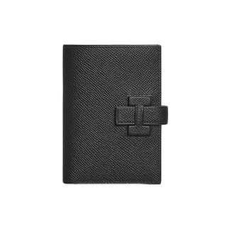 Hermes (hermes) women's bag h passant compact wallet epsom calfskin vertical coin purse card holder black regular