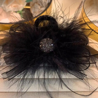 Idel spring and summer high-end rhinestone hair clip women's hair clip back of the head shark clip half-tied hair clip 2025 new style feather lace sparkling diamond clip f2335