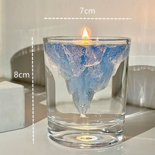 Creative floating iceberg handmade scented candle bedroom decoration ins niche boyfriend and girlfriend birthday gift 2 blue glacier candles + aromatherapy cup + matches