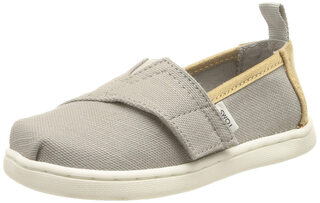 Toms children's canvas shoes, unisex for 8-12 years old, comfortable round toe, elastic upper, gray 4 big kid