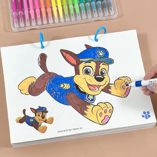 何佳功汪汪队涂色画画本3到6岁儿童幼儿园卡通涂鸦填色玩具A4大本绘画书 [汪汪队]涂色画本48张/本