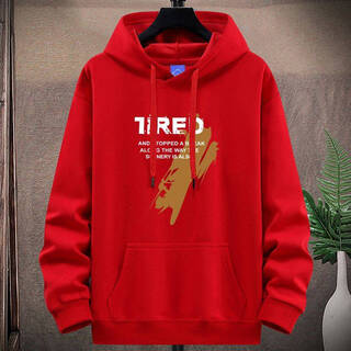 Playboy (playboy) sports sweatshirt top ten sales autumn and winter men's velvet thickened hooded loose top youth casual hoodie pure cotton red no velvet 5xl 200-220jin jin is equal to 0.5 kg