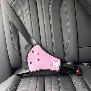 诗贝乐汽车儿童安全带固定器防勒脖护肩套装车用宝宝护肚神器限位器通用 玉兔粉护肚盘