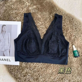 Xeyc middle-aged women's three-breasted plus size mother's underwear spring and summer new style 6069 beautiful back lace ultra-thin bra without steel black m 90 to 130jin jin equals 0.5 kg