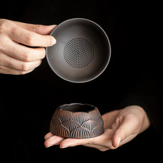Tangfeng purple pottery tea drain all-in-one set tea filter tea sea high-end household creative fair cup kung fu tea set accessories purple pottery lotus tea drain
