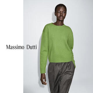 Massimo dutti winter new product 2025 women's classic versatile basic wool blended round neck sweater sweater 05620593 green xs (165/84a)