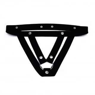 Confidential delivery of men's chastity lock auxiliary belt men's anti-cheating elastic belt cobra cb lock men's abstinence chastity v-shaped auxiliary belt - black thong double penis