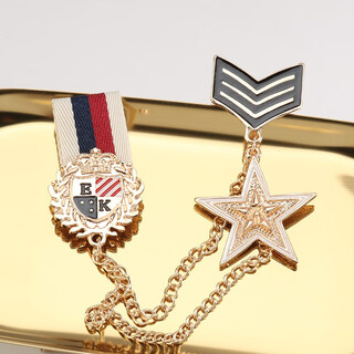 Quamer gold store model 2024 new badge brooch college style men's and women's fashion metal brooch student uniform a1