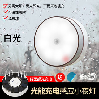 Solar human body sensor night light home indoor lighting balcony outdoor courtyard corridor corridor wall light white light human body sensor free fixed patch