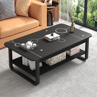 An luosen coffee table living room 2025 new home simple modern small apartment simple small table rental house sofa tea table thick steel frame black + white circle 80cm