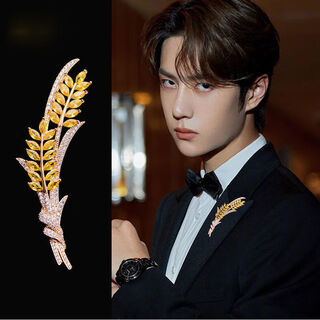 End of the world fashion designer golden wheat corsage men's suit brooch women's coat pin lapel pin decoration h style 4