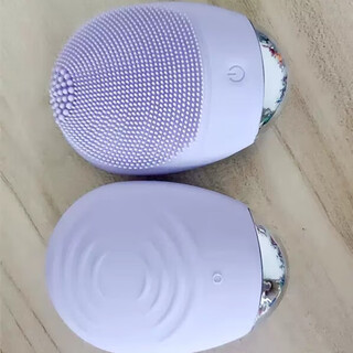 Full body waterproof dumbo third generation electric silicone rechargeable facial cleanser face wash artifact pore cleaner for men and women classic round hole rechargeable solid color purple