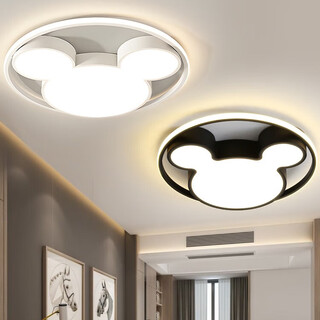 莱盏豪灯儿童灯男孩女孩卧室灯led吸顶灯房间灯饰主卧网红智能语音灯具 白色米奇50CM-48瓦 LED白光