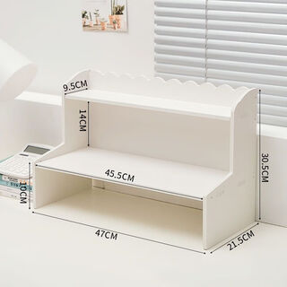 云舵ins桌面收纳架盒双层置物架立牌展示架多功能书桌化妆品办公室宿 大号