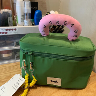Fan yejia cosmetic bag ins style travel bag bag women's large capacity portable handbag divided toilet bag travel storage bag cosmetic bag large green