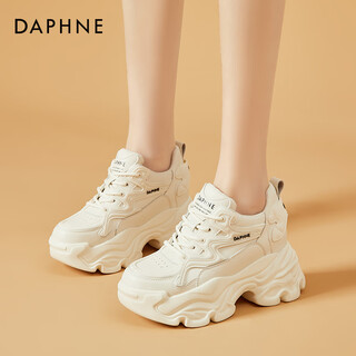 Daphne thick-soled inner height-enhancing daddy shoes for women, versatile fashionable casual shoes, women's shoes 4623101103, beige 36