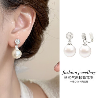 Bai qixin pearl earrings women's new light luxurious earrings fashionable niche atmosphere earrings high-end earrings birthday gifts pearl ear clips mosquito repellent discs