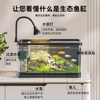 Pamper your fish tank, lazy fish tank, home living room, office goldfish tank, filtered fish tank, black medium size