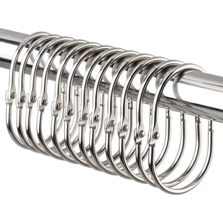 He jiagong extra large shower curtain ring hook opening shower curtain hook oval shower curtain ring anti-rust decorative shower curtain ring curtain silver 10 pack