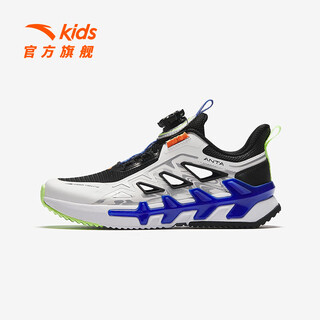 Anta children's sandals men's beach shoes 2024 summer new style baotou knob button comfortable breathable sports frame shoes anta white/black/silver-2 37