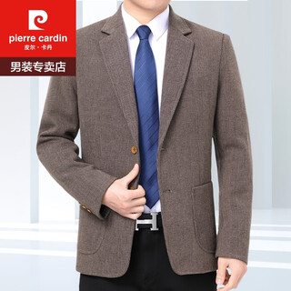 Pierre cardin high-end men's suits spring and autumn new suit jackets for middle-aged and elderly men casual autumn clothes dad single suit jacket gray coffee 175 (140 jin jin equals 0.5 kg -155 jin jin equals 0.5 kg wear)