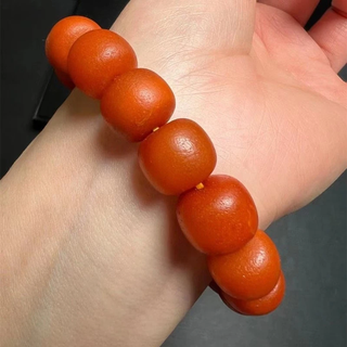 Xunran european return antique orange peel old wax bracelet russian material chicken oil red full wax pure thick pine fragrance rich simple atmosphere
