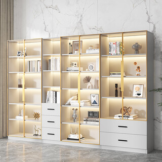 Chugong solid wood bookcase with glass door can be customized for home living room integrated wine cabinet hand-made display combination storage storage cabinet 40cm single door elegant white