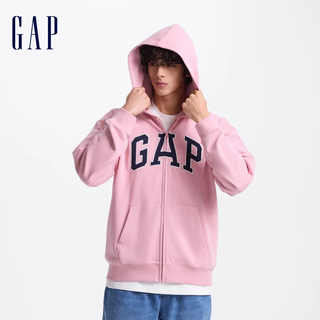Gap men's and women's early autumn letter logo zipper hooded french terry sweatshirt jacket 611720