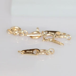 Miling korean pure 14k gold small circle spring buckle water drop piece handmade diy accessories beaded buckle with closed rings on both sides in stock