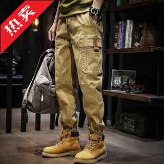 Capti american navy retro workwear pants men's loose trendy brand spring autumn and winter casual pants men's large size leg pants khaki spring and autumn regular style free shipping insurance xl (175) 130-145jin jin is equal to 0.5 kg