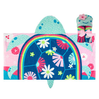 Stephen joseph children's hooded bath towel, turtle shape, super absorbent and soft, 116cm
