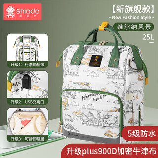 Xin'andai mummy bag, shoulder travel, large capacity, multifunctional mother and baby milk bag, light and convenient, werner scenery