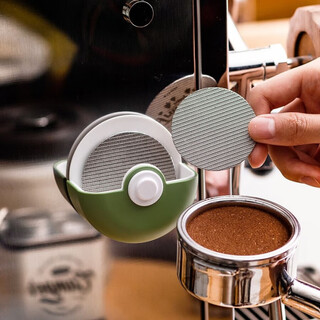 Magic bean shenghuo italian coffee filter paper storage box dust-proof filter paper box coffee machine handle round powder bowl filter paper universal wall-mounted elf ball green sticky type