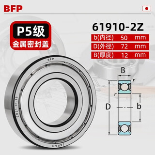 Japan bfp imported thin wall bearing 61913 high speed 61914 61915 61916z61918 61912rs 61910-zz iron seal p5 level 50*72*12