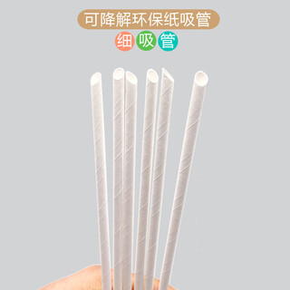 Babik disposable biodegradable paper straws eco-friendly independently packed beverage straws white thin straws 6mm*21cm*100
