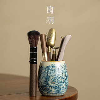 Tao yu ceramics ru kiln ten thousand flowers tea ceremony six gentlemen kung fu tea supplies accessories tea making tools tea knife tea clamp tea brush spoon imitation song ru kiln jin ten thousand flowers tea ceremony six gentlemen