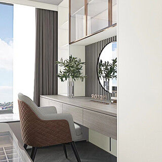 Sichuan yuchuanmu modern simple integrated wardrobe cabinet wine cabinet whole house customized furniture iceberg white