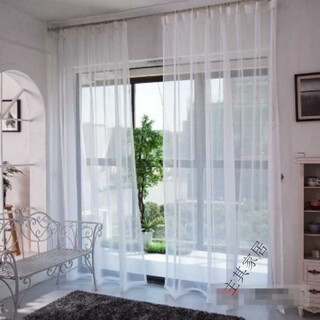 Tulle white gauze curtain bedroom living room balcony gauze transparent light-transmitting gauze curtain engineering window screen black red fabric one meter without processing 250 wide * 260 high / punched