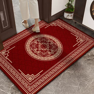 Shansui chinese-style entrance door floor mat red door mat door carpet door mat stain-resistant anti-slip can be cut festive home chinese pattern-xiang 100x140cm