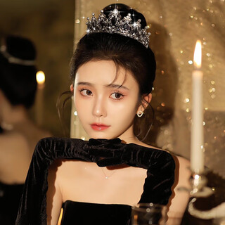Chauiyin chaoyin crown tiara black princess high-end crown birthday headband bride proposal and certificate valentine's day gift at 18 years old color crown tiara