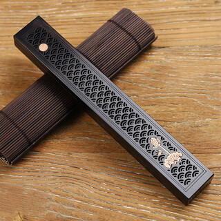 Wooden sleeping incense box, incense box, incense burner, household indoor wooden incense insert, mahogany incense seat, incense burner, sandalwood incense burner, ebony full moon lotus