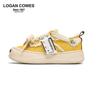 Logan cowes open smile canvas shoes summer new beggar shoes trendy shoes thick sole heighten smile canvas shoes 2gcs-02 yellow 40