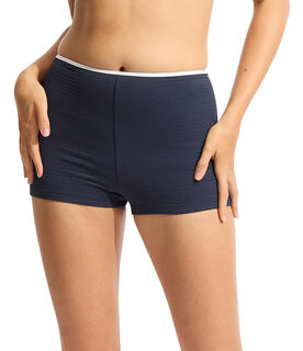 Seafolly women's swim shorts recycled fabric full hip coverage sports swim shorts beach bound true navy 4