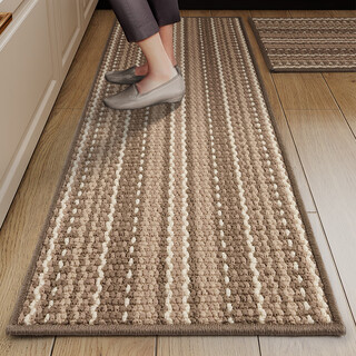 Qiqijia kitchen floor mats, retro household long non-slip, oil-proof and waterproof foot mats, door-resistant, dirt-absorbing, oil-absorbing and water-absorbing mats