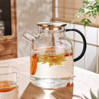 Genas glass teapot teapot high temperature resistant afternoon tea flower and fruit teapot large capacity cold water kettle 1500ml