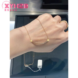Fat donglai same style 18k gold smile necklace au750 smiling face for women 18k rose gold full of diamonds light luxury color gold zhao lu small rose gold
