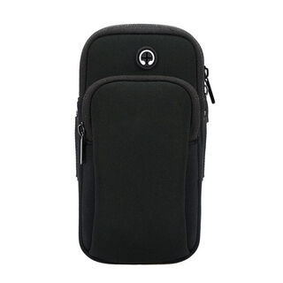 Zkhe new summer running arm bag unisex mobile phone bag outdoor fitness sports wristband arm strap ultra-light arm cover black suitable for mobile phones within 6 o'clock 2 inches